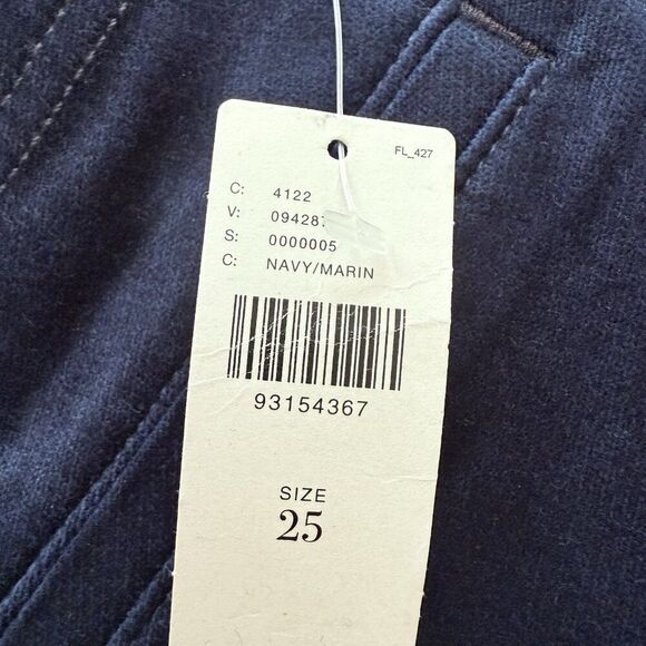 Anthropologie Pilcro Velvet Pull-On Retro Flare Jeans Mid-Rise Sz 25 Blue Pants - Picture 12 of 12